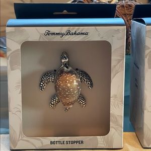 NEW Sea Turtle Silver Wine Bottle Stopper Shell Accent Tommy Bahama